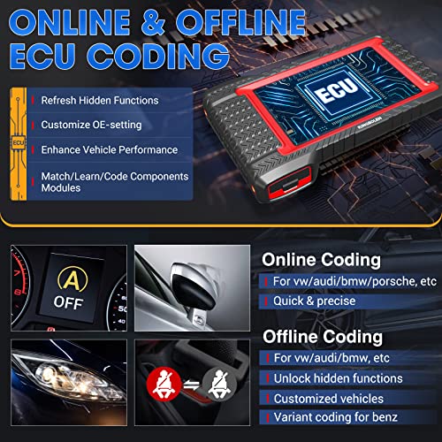 KINGBOLEN K7 OBD2 Scanner Bluetooth 2025 Bidirectional Scan Tool with Lifetime F.Ree Update(New Version), ECU Coding, 31+ Resets, Full System Car Diagnosis, FCA AutoAuth, Crankshaft Relearn