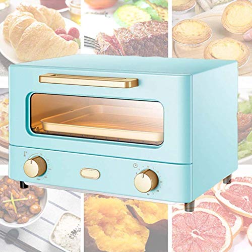 Mini-Ofen 12 Lliters Toaster Elektrisch Kleine sichtbare glasgehärtete Tür Abnehmbare Krümelschale 60-Minuten-Timer und Einstellbarer