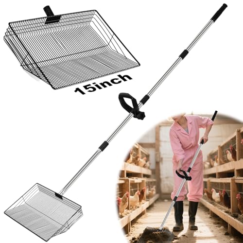 EVDKC 15" Large Chicken Coop Scooper for Sand - Heavy Duty