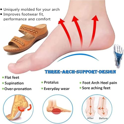 Womens Sandals Dressy Casual Comfortable with Arch Support,Peep Toe Platform Sandals Shoes Womens Orthotic Platform Loop Hollow Wedges Flip Flops Casual Comfy Walking Shoes3