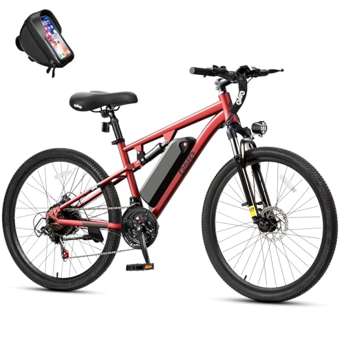 Image of Qlife Electric Bike for Adults /Teens Racer, 20+MPH 21-Speed Peak 1200W Brushless Motor Adult Electric Bicycles, 48V 10.4Ah Removable Battery Mountain Ebike, Up to 55 Miles, 27.5X2.1 Tire E Bike