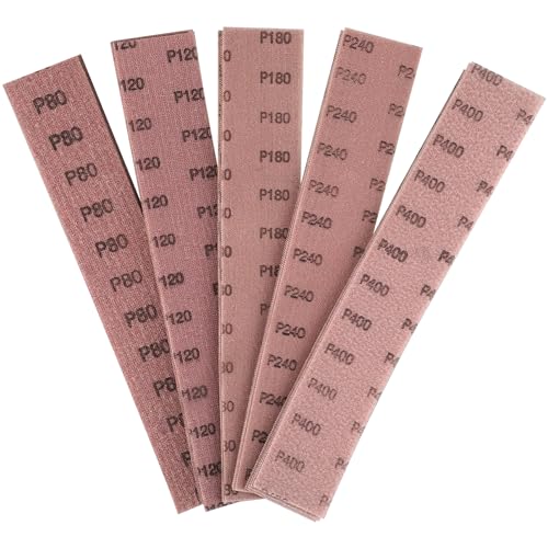 Shineboc Lot de 25 bandes abrasives 70 x 400 mm - Convient pour ponceuse manuelle Mirka - Ponçage sans poussière grâce à une aspiration optimale et une...