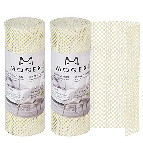 12 Inch X 42 Ft Shelf Cabinet & Drawer Liner, Non Slip Rubber Paper Mat, Non Adhesive, Easy Install, Durable and Strong, Protector Liner Roll for Kitchen, Storage, Desk, Rack, Dresser 2 Roll