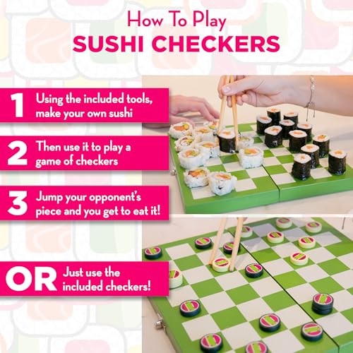 Sushi Checkers - Juego de Mesa y Kit para Hacer Sushi miniatura 3