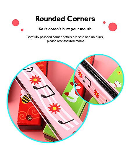 RHG Dubbele Rij 16 Holes Houten Geschilderde Mondharmonica Mondharmonica Voor Kinderen Speelgoedcadeaus Voor… - Image 4
