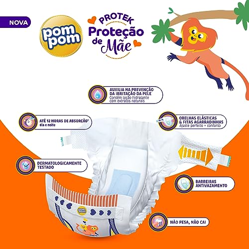 Fralda Pom Pom Protek Proteção de Mãe Mega... glide