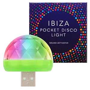 Ibiza Premium Disco Light – Automatisch synchroniseren met beat of Music – Ultra Bright Mini RGB Portable USB Light…