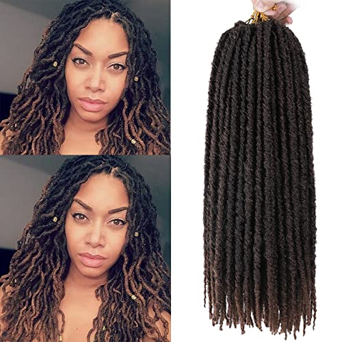 18 Inch 6packs for black women soft crochet faux locs long pre looped goddess faux locks crochet braids Straight Goddess faux locs hair