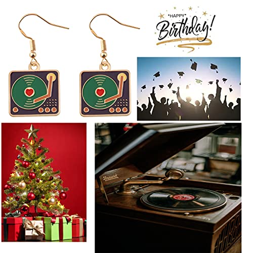 Image of Gzrlyf 2Pcs Vinyl Record Pins Suitcase Record Player Enamel Brooch Vinyl Lover Gifts for Collectors DJ Gifts Retro Music Gift
