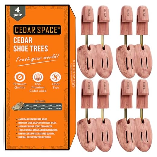 Cedar Space Cedar Shoe Trees for Men, 6.5-13 Sizes Wood Shoe Stretcher Tree