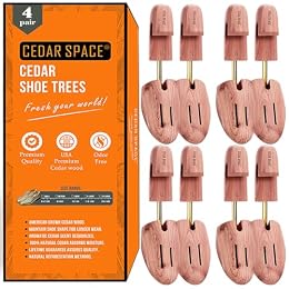 Cedar Space Wooden Shoe Stretcher Tree, 6.5-14 Sizes Cedar Wood Shoe Trees,2/4PC Shoe Stretcher for Men, Sneakers,Boots