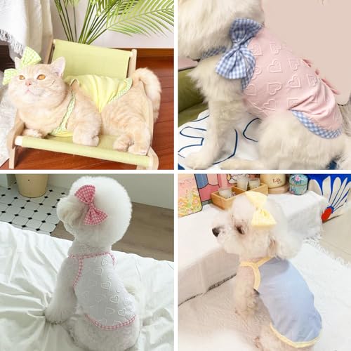 Fnaobai Roupas de verão para cães, colete de coração de filhote, camiseta regata respirável para ani