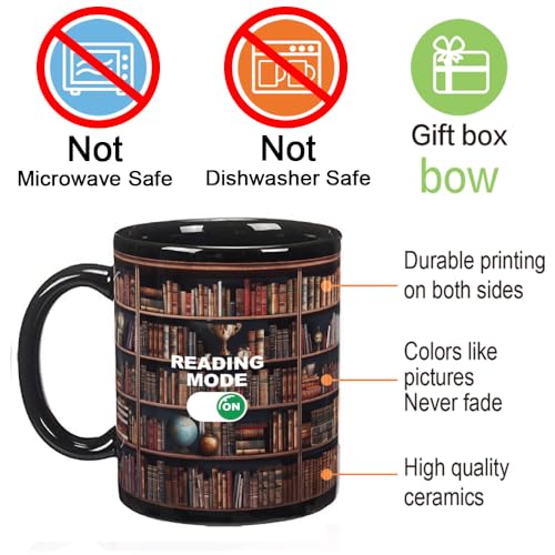 Taza de café de porcelana con cambio de color 11 oz negra miniatura 5