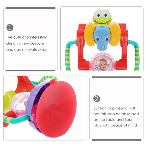 Kisangel Bandeja de brinquedo para desenvolvimento de cadeira alta com ventosa giratória para bebês,