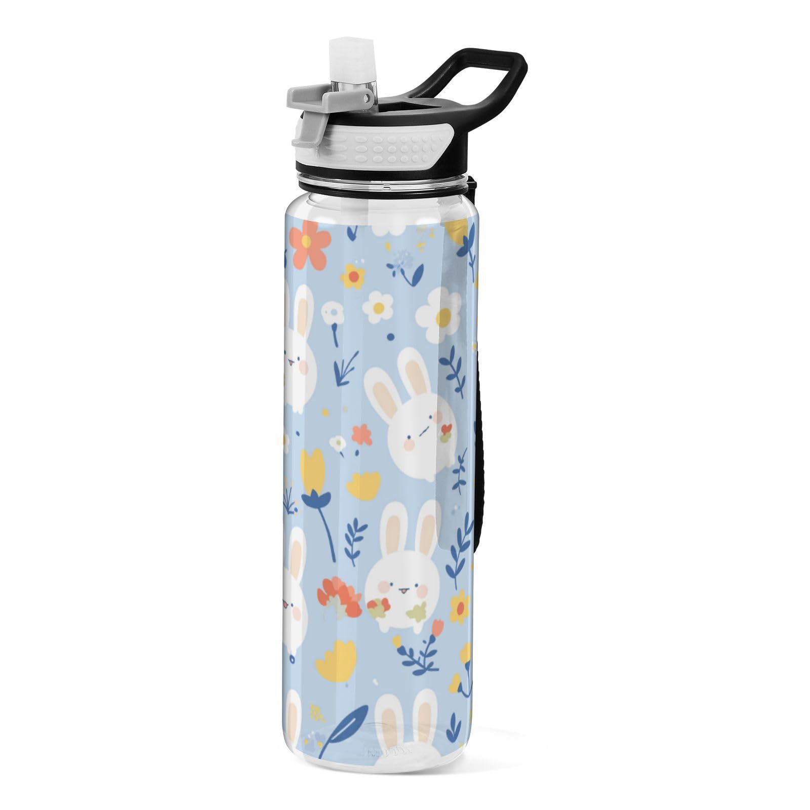 Bouteille d'eau portable en Tritan 946 ml réutilisable motif lapin