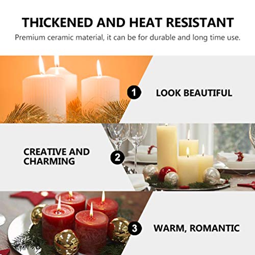 Besportble Candle Scoop Tray 6Pcs Tealight Candle Wax Warmer Spoon Ceramic Candle Holder With Handle Essential Oil Burner Tealight Spoon Rack For Home Porcelain Candle Tray #TOP5