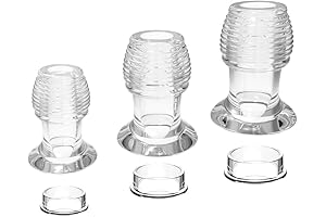 3 Piece Threaded Hollow Butt Tunnel Plug for Enhanced Anal Stimulation