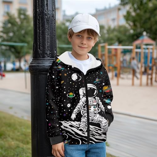 Boys Full Zip Athletic Hooded Sweatshirt with Pockets Comfy Lined Casual Long Sleeve Kids Fall Winter Hoodies S-XL4