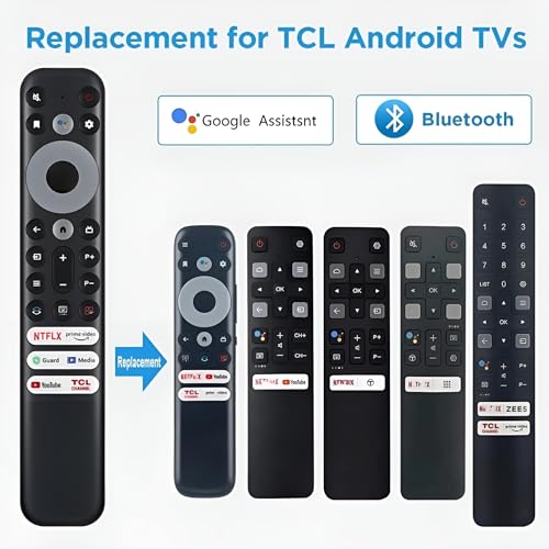 Image of K2ORA Remote Compatible for TCL & iFFALCON Android Smart TV - Replacement for LED, QLED, 4K UHD & Mini LED TVs | Voice Control with Google Assistant | Bluetooth | 6 OTT Hotkeys | Pairing Required
