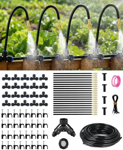 130FT Drip Irrigation System for Garden: 20 Nozzles 1/4