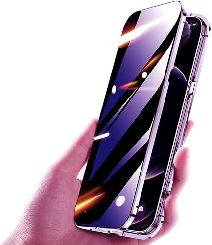 Miniatura 10 de HENGHUI Funda con cerradura antiespía para iPhone 14 Pro Max, cristal magnético, lente de cámara y protector de pantalla de privacidad, cubierta
