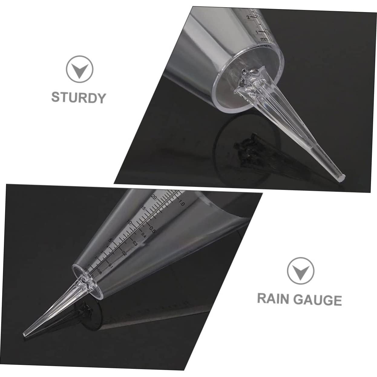 VANZACK 3-teiliges Regenmesser-kegelform-regenmessgerät Für Den Außenbereich Für Die Garten- Und Landwirtschaft. Prime-regenhalter Mit Ersatzrohren Für Eine Sichere Und Robuste Verwendung