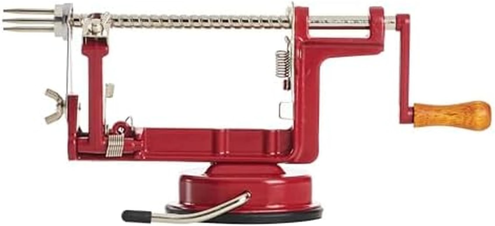 Back To Basics A505 Peel Away Apple Peeler (Casr Iron Suction Base), Red