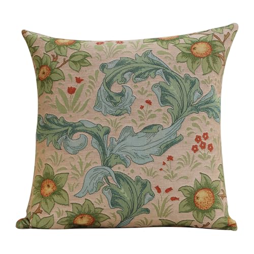 William Morris Arabesques Orange Tree Light Tapestry Pillow Cover 19 x 19in