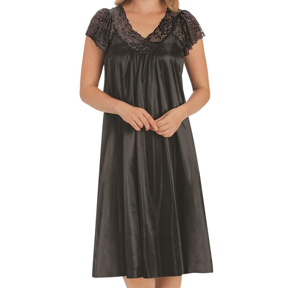Easylife Night Dresses S Uk 8 in Black, Size Small, Satin