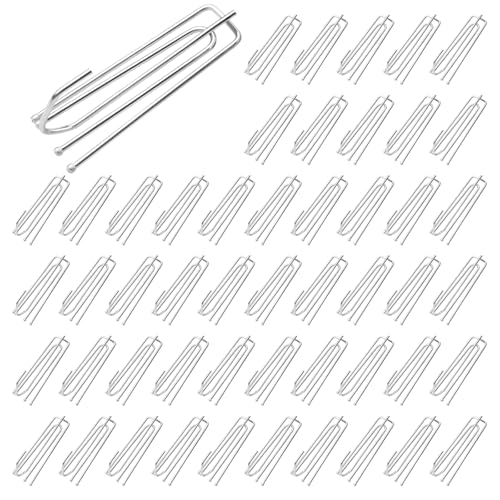 50 Piezas ganchos de cortina de acero inoxidable con 4 puntas/ganchos para sujetar cortinas y cortinas pesadas/Ganchos de Pliegues para Cortina/Ganchos para Colgar Cortinas