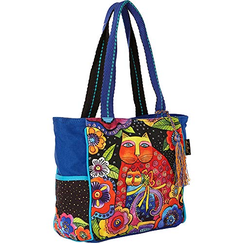 Laurel Burch Mother Daughter In Flowers Medium Tote (Blue) #TOP3