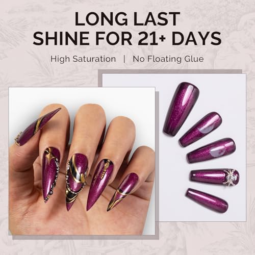 Image of MelodySusie Purple Glitter Gel Nail Polish,0.5fl oz Soak Off UV LED Dark Purple Sparkle Glitter Gel Polish Gift for Women Nail Art Manicure Salon DIY Nail Design Decoration at Home-1748