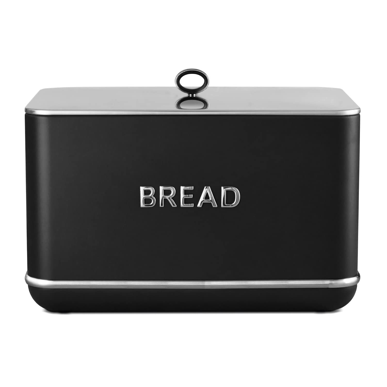 Tower T826175BLK Renaissance Bread Bin, 16L Capacity, Simple Pull Lid, Black