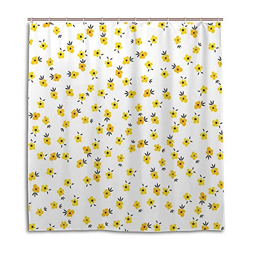 Rideau de douche fleurs coloré en polyester imperméable pour baignoire 152x183 cm - 2
