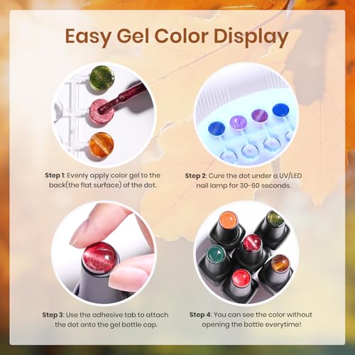Image of Beetles Fall Gel Nail Polish Set, 6 Colors Red Burgundy Cat Eye Gel