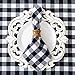 COTTON CRAFT Buffalo Plaid Cloth Napkins - Set of 12 Pure Cotton Gingham Check - Everyday Halloween Harvest Fall Holiday Dinner Napkin - Soft Washable Reusable Napkin -Oversized 20x20 Black White