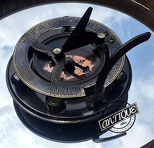 AV Vintage Style Compass and Sundial Nautical Gift (Antique Finish)