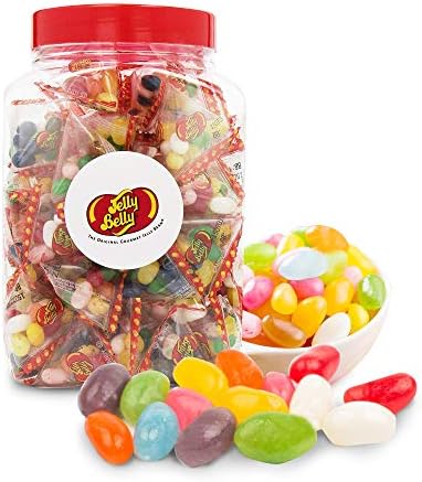 Jelly Belly Jelly Beans Jar - Gelatin, Dairy and Gluten Free Sweets, 10 Assorted Flavours - 50 Pyramid Party Bags