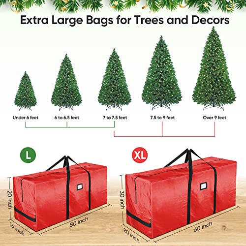 Baleine 7.5 Ft Christmas Tree Storage Bag, Heavy Duty Extra Large Artificial Christmas Tree Bag With Reinforced Handles And Dual Zippers Wide Opening (Red, 7.5 Ft) #TOP1