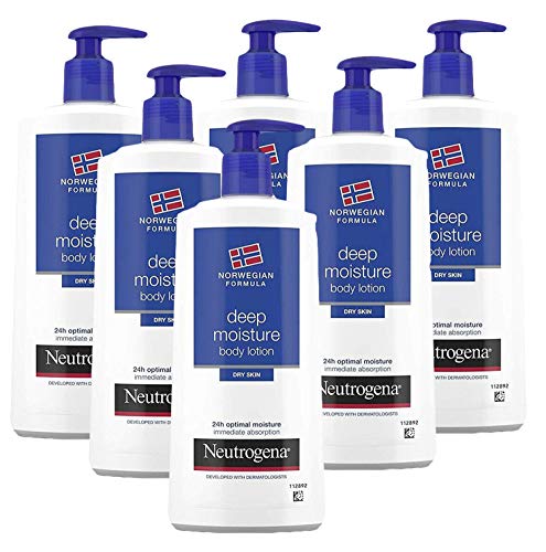 Neutrogena Deep Moisture Body Lotion for Dry Skin, Norwegian Formula, 24 Hour Moisture, 13.5 Ounce (Pack of 6)