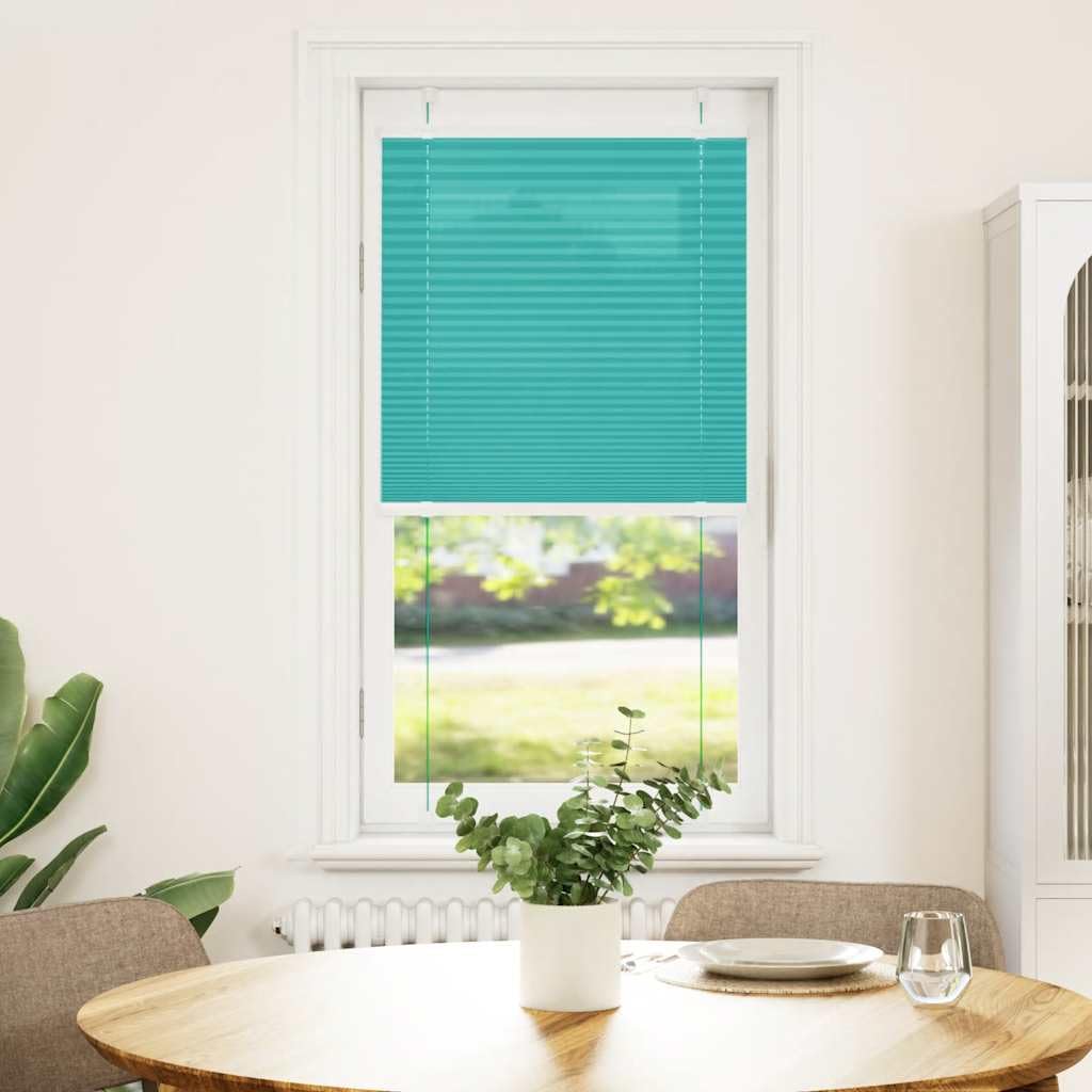 Tenda plissettata verde petrolio, 65 x 150 cm, larghezza tessuto 64,4 cm, in poliestere, per finestre con protezione solare e sguardi indiscreti, 4 larghezze pieghe, poliestere 65 x 150 cm, verde