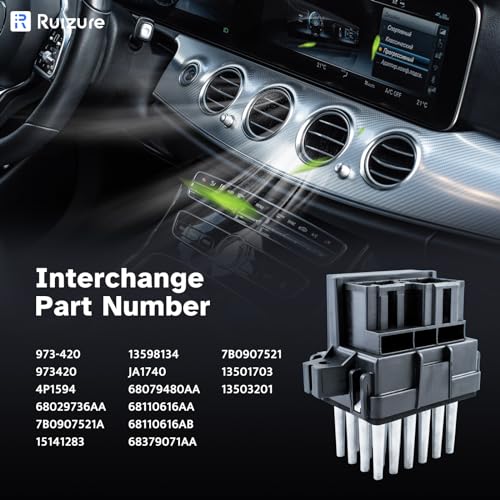 AC Heater Blower Motor Resistor fit for Chevy Silverado Tahoe Traverse Suburban Malibu Avalanche Equinox GMC Yukon XL Sierra Acadia Cadillac Escalade CTS Buick Enclave, 973-420 4P1594