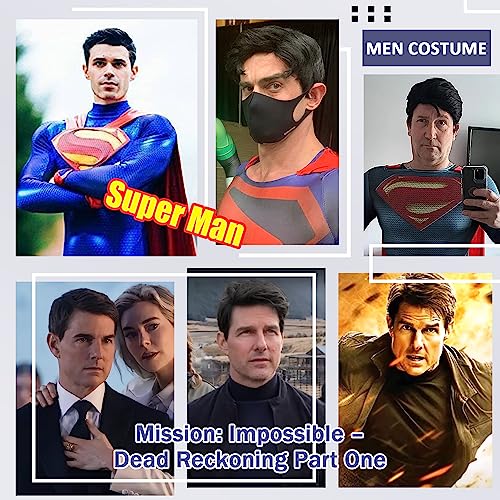 Creamily Perucas masculinas de cabelo curto preto encaracolado para homens fantasia de Halloween per