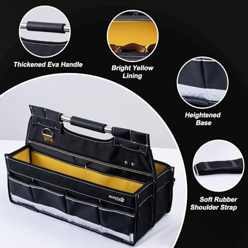 MARUTAI 50cm (20in) Heavy-Duty Tool Tote Open Top Organizer with 20 Pockets, Foldable Design for Electricians, Plumbers,T radesmen 6 MARUTAI 50cm (20in) Heavy-Duty Tool Tote Open Top Organizer with 20 Pockets, Foldable Design for Electricians, Plumbers,T radesmen - Image 6
