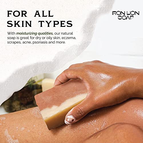 Iron Lion Soap Cherry Almond Organic, Vegan, All Natural, Plant Based Bar Soap For Body, Face, Hands, Bath And Hair #TOP5