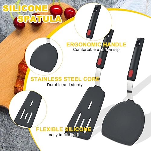 Spatules Silicone 2 Pièces Inox Résistantes Chaleur GZqiancang – Image 3