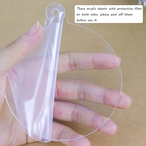 Miniatura 4 de 20 adornos acrílicos redondos sin terminar de 3 pulgadas para decoración de árbol de Navidad