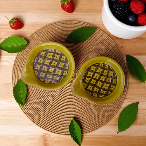 Image of Malaikah Ceramic Spoon Rest Small Gold Pack of 2 for Home, Kitchen, Dining, Kitchen Decor & Gifting