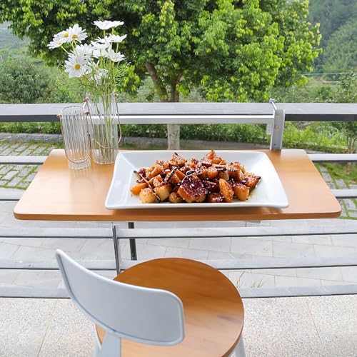 Table pliante suspendue réglable pour aménager un petit balcon | Support compact 60x35 cm
