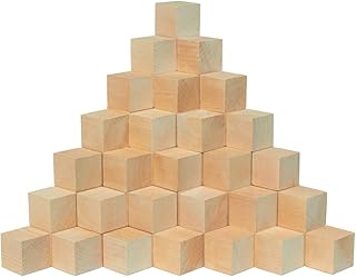 DIY Wood Cubes 1-1/2-inch, Pack of 250 Small Wooden Baby Blocks for Baby Shower, Wood Blocks for Crafts, STEM, Building, and Blank Wooden Dice, by Woodpeckers